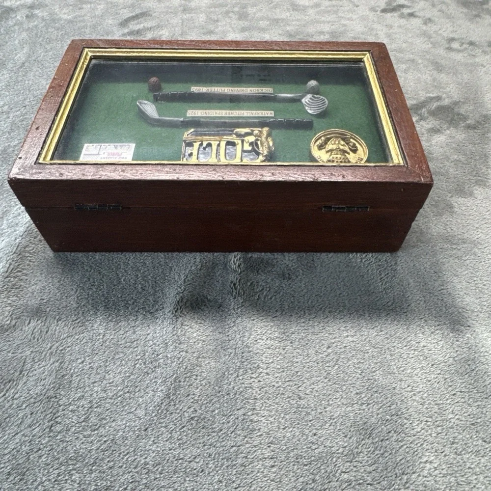 History of Golf Collectible Shadow‎ Box Wood Framed Hanging Display Case